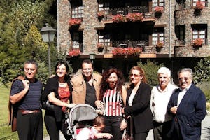 Some participants in the jubilee enjoying the beautiful setting of the anniversary festivities in Andorra.