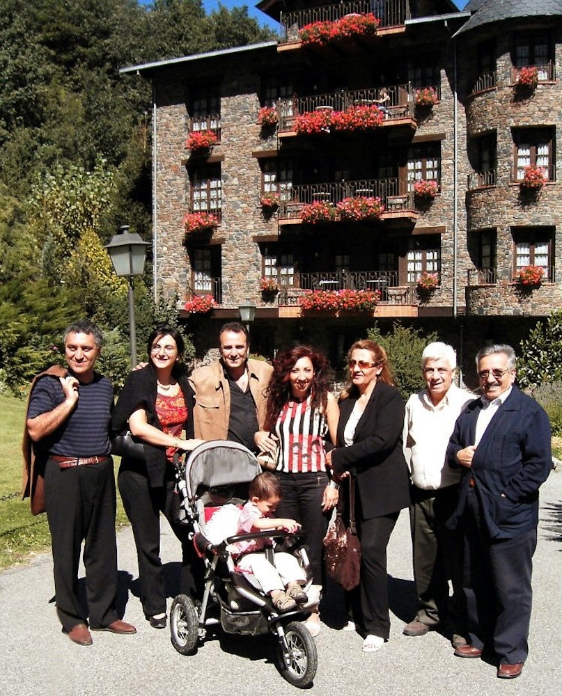 Some participants in the jubilee enjoying the beautiful setting of the anniversary festivities in Andorra.