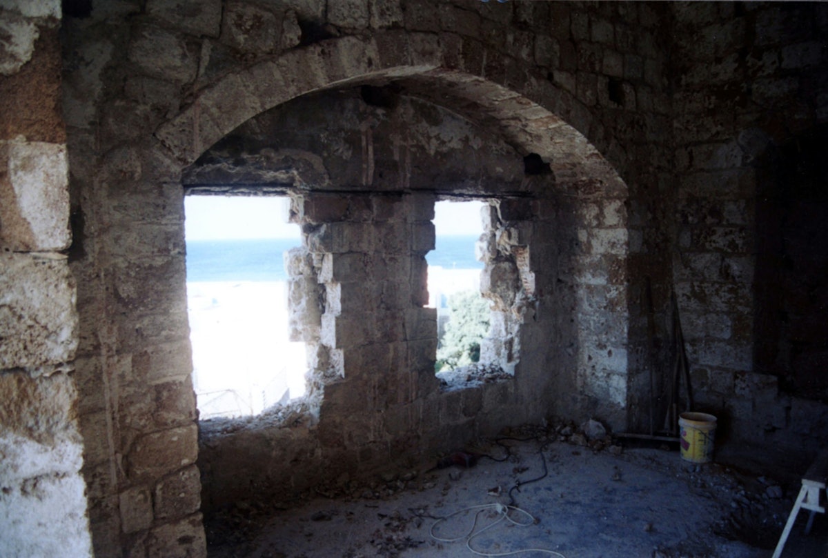 The windows of the cell of Baha'u'llah during the restoration work.