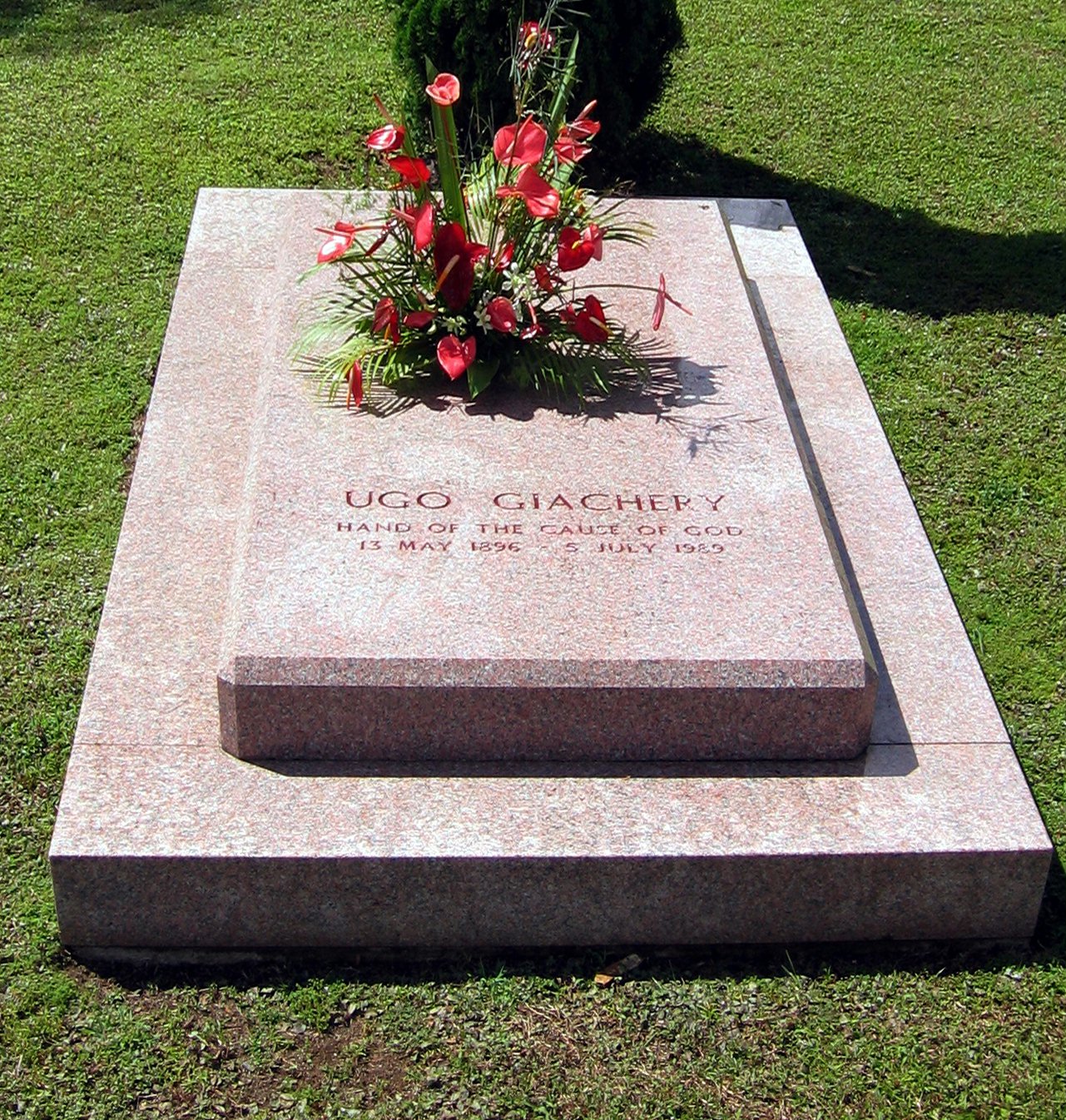 Last resting place of a significant figure in the history of the Baha'i community of Samoa, Hand of the Cause of God Dr. Ugo Giachery, in the grounds of the Baha'i House of Worship at Tiapapata, Samoa.