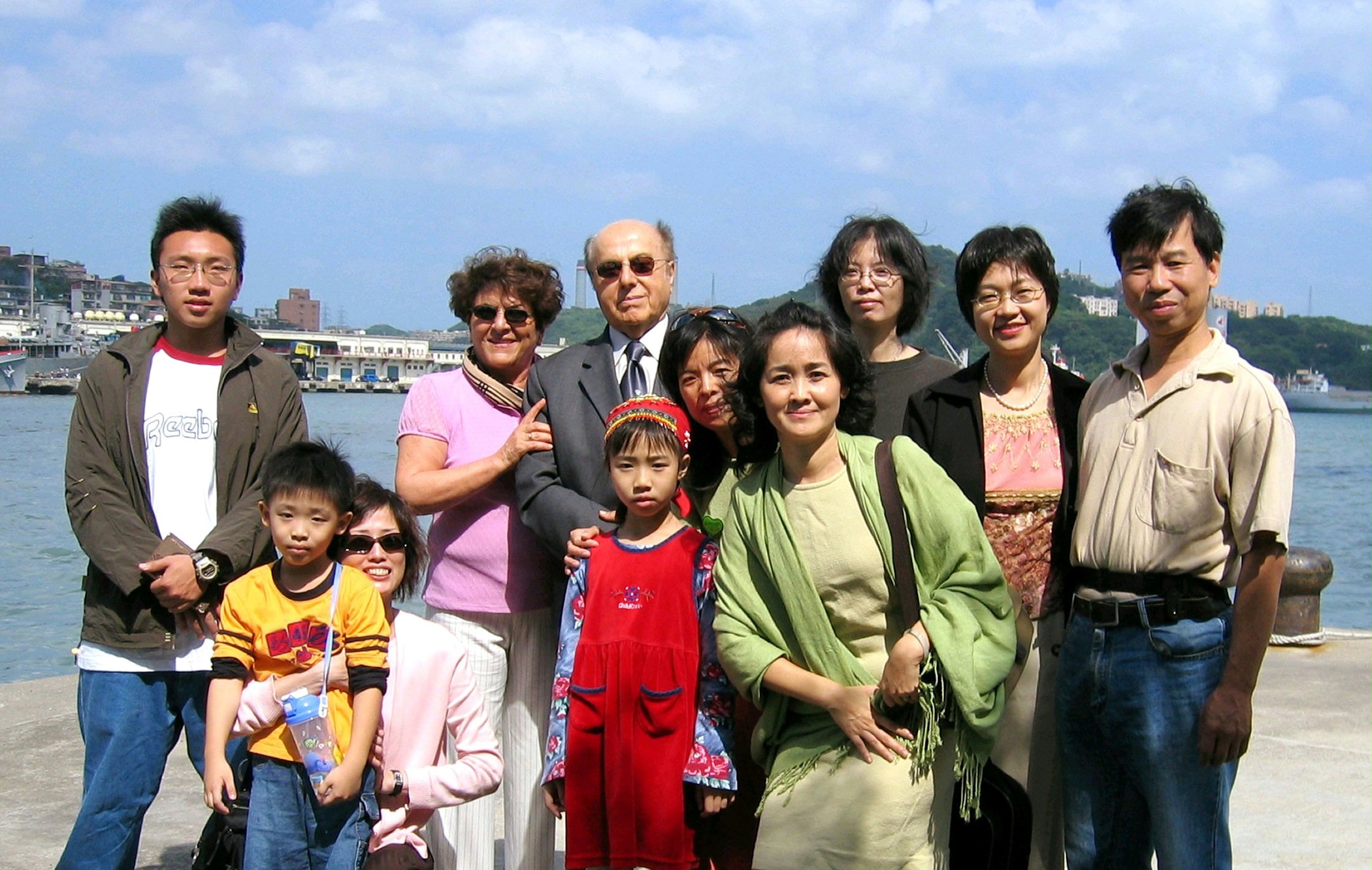 Some of the participants at a gathering at the port of Keelung commemorating the anniversary of the arrival in 1954 of early members of the Taiwanese Baha'i community, Mr. and Mrs. Suleimani. Photo by Thomas Lee.