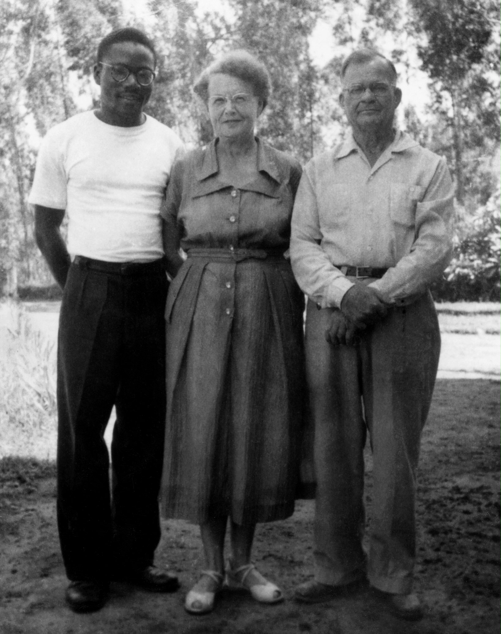 The Baha'i Faith was introduced to Ruanda-Urundi (now the independent countries of Rwanda and Burundi) in 1953 by (from left to right) Dunduzu Chisiza and Mary and Reginald (Rex) Collison.