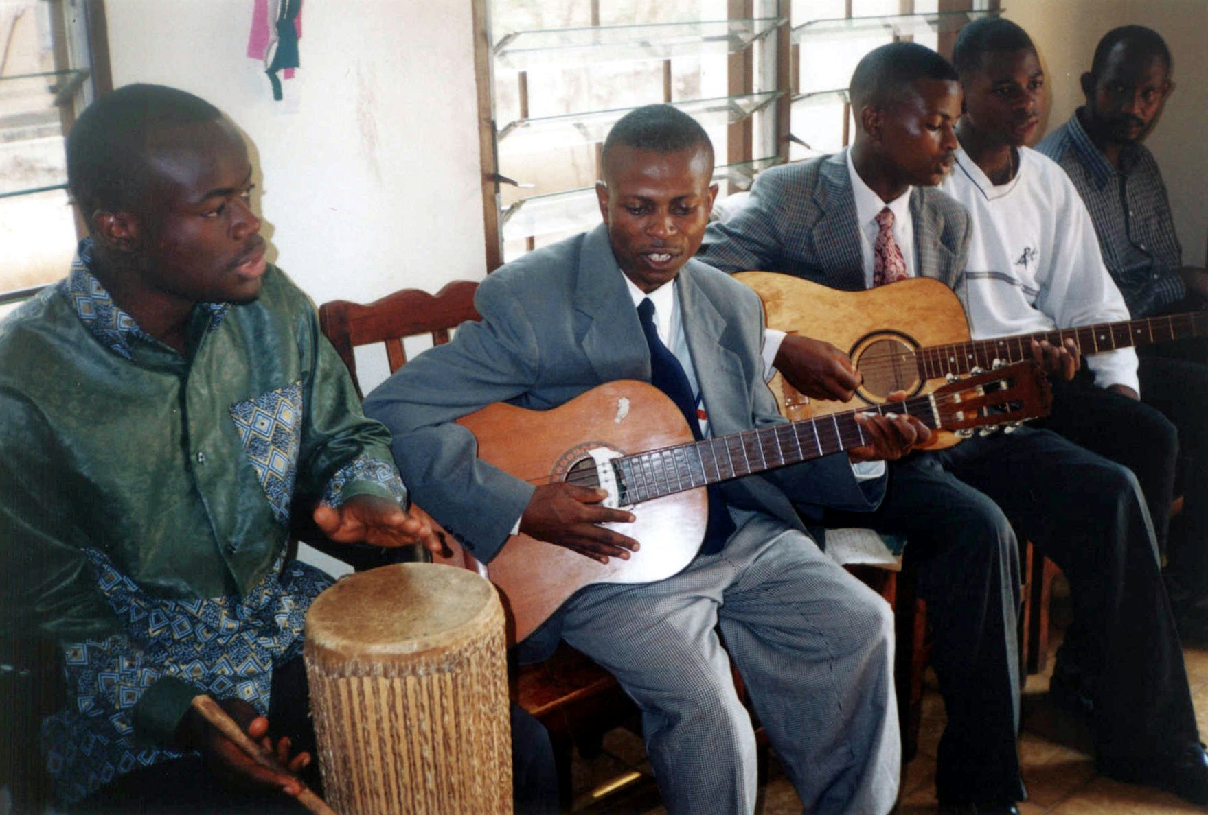 Musicians performing at the golden jubilee of the Baha'i community of Burundi.