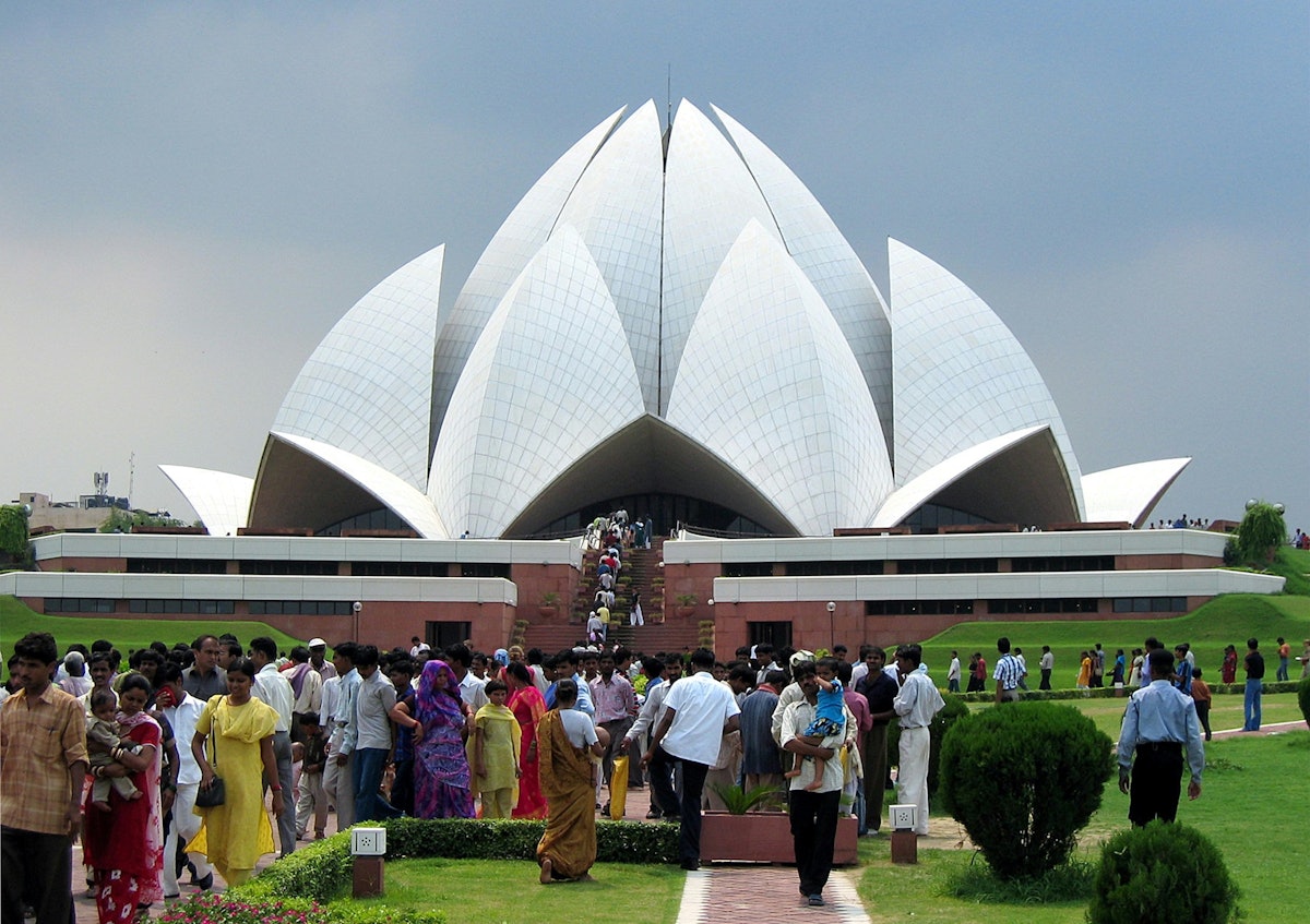 More than 3.5 million people a year visit the Baha'i House of Worship in India, making it one of the most visited buildings in the world. Photo by Nikolai Werner.