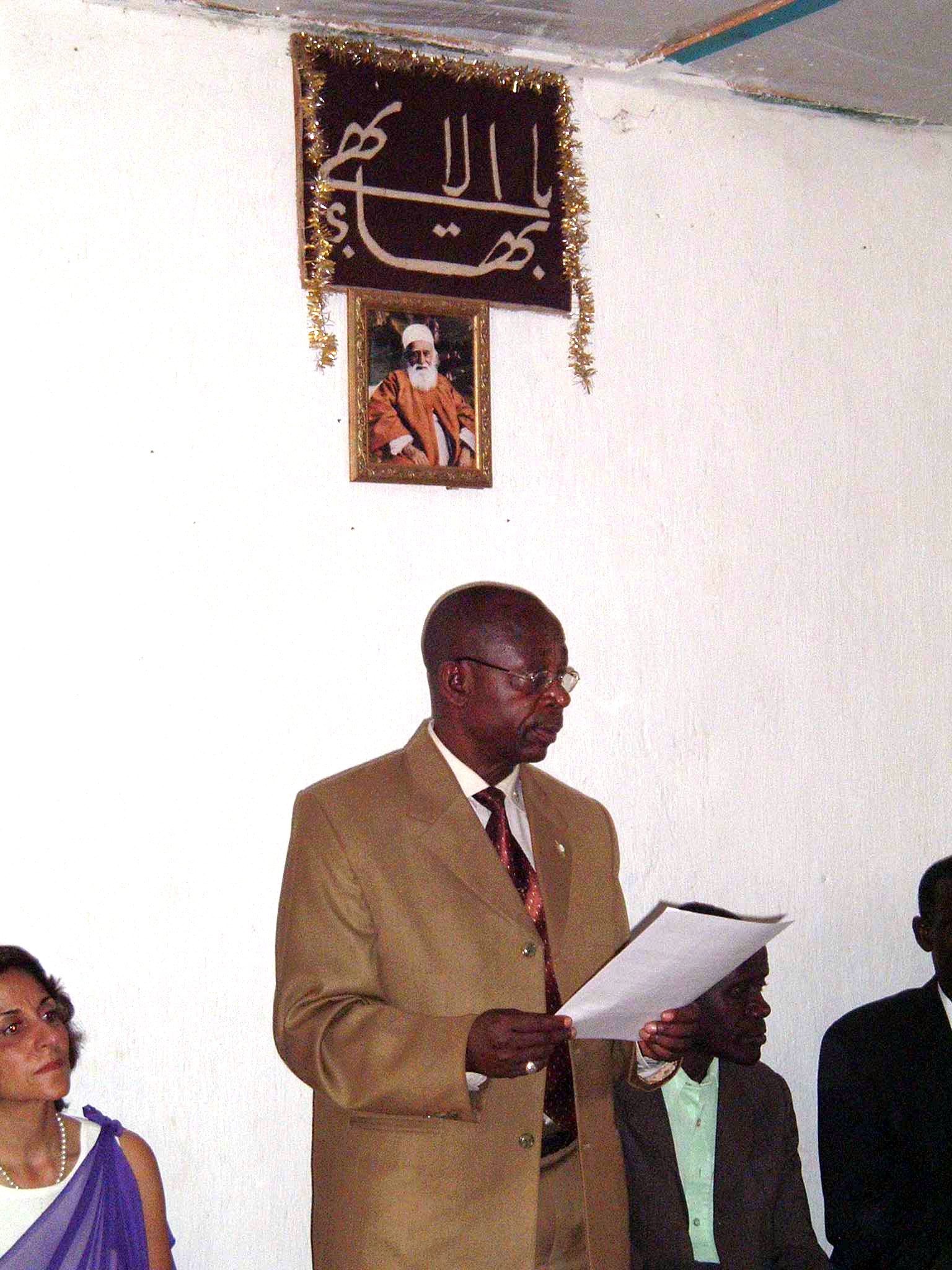 Secretary of the National Spiritual Assembly of the Baha'is of Rwanda, Kitoko Mangili, recounted stories of the early days of the Baha'i community in that country to the participants in the Rwandan Baha'i jubilee celebrations.