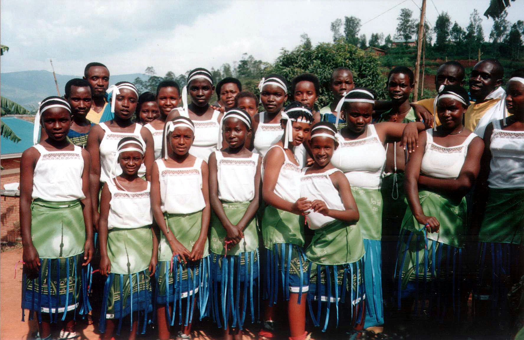 Dancers who performed at the Rwandan Baha'i jubilee festivities in Nyagisagara.