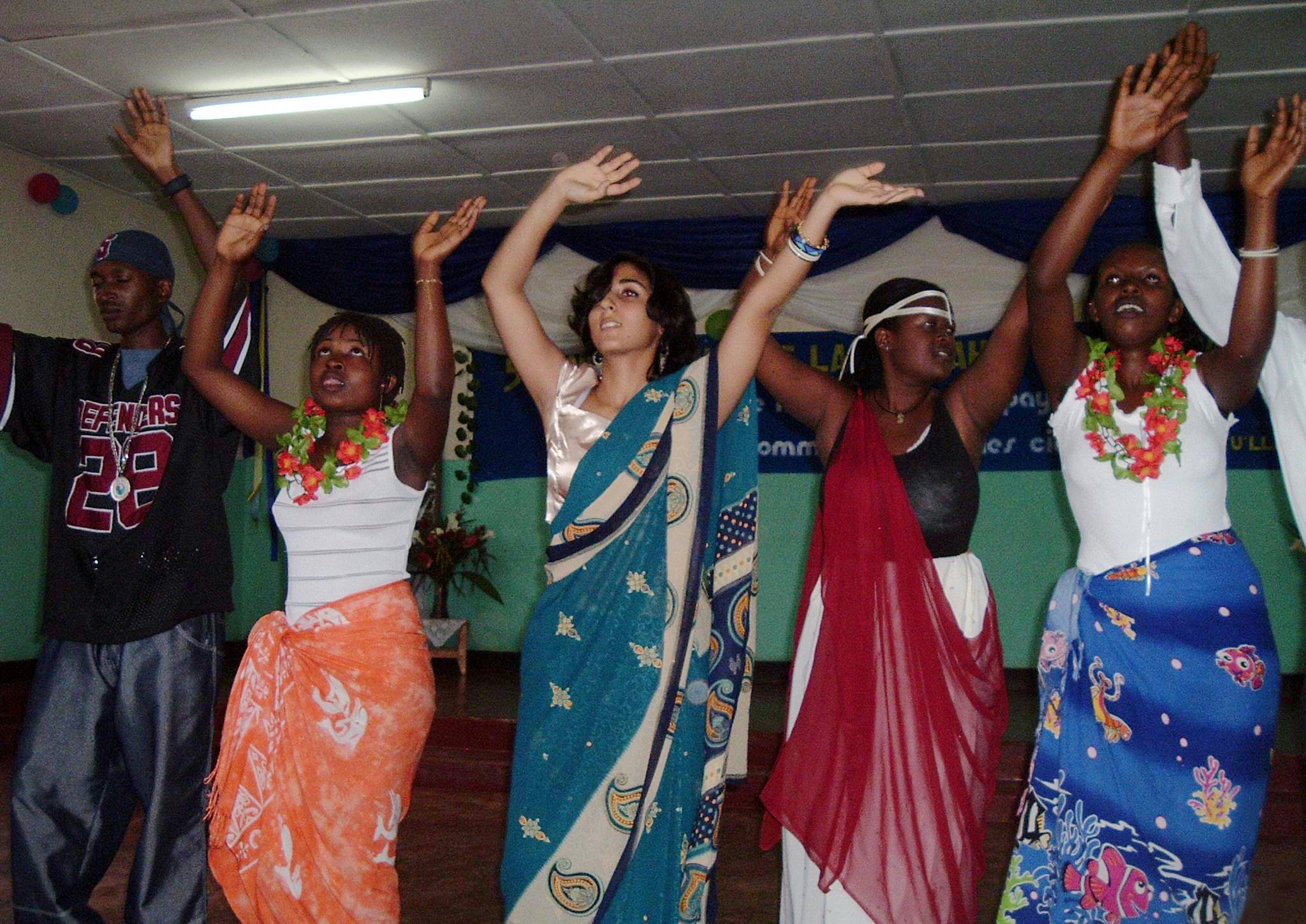Multicultural dance at the jubilee celebrations of the Baha'i community of Rwanda.