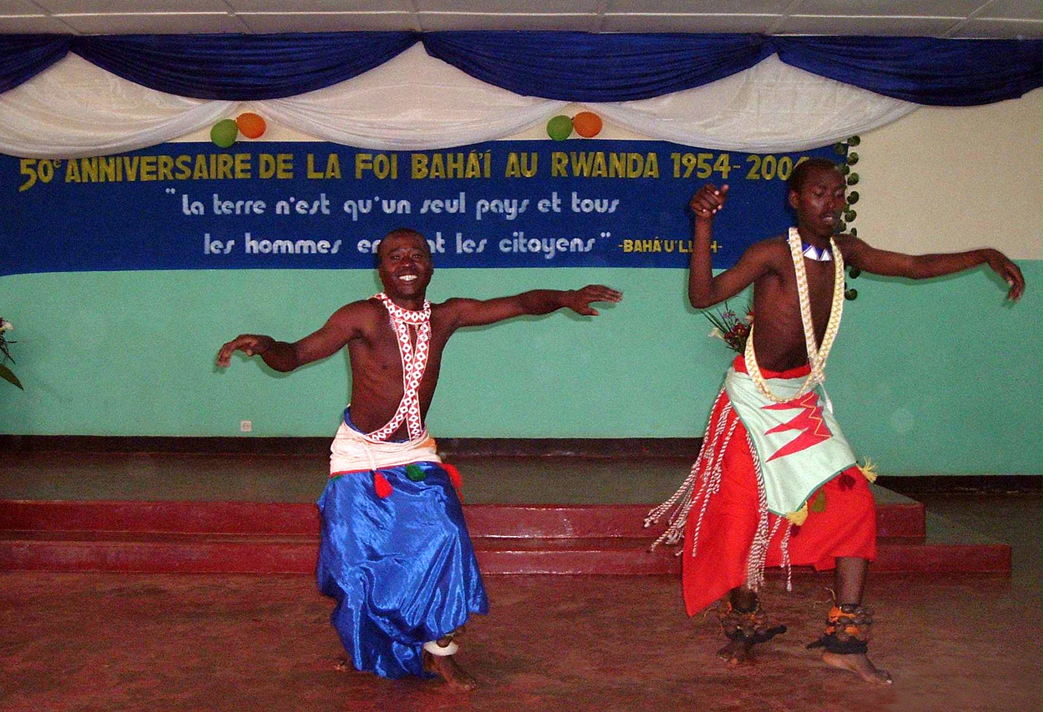 Traditional dance at the Rwandan Baha'i jubilee celebrations.