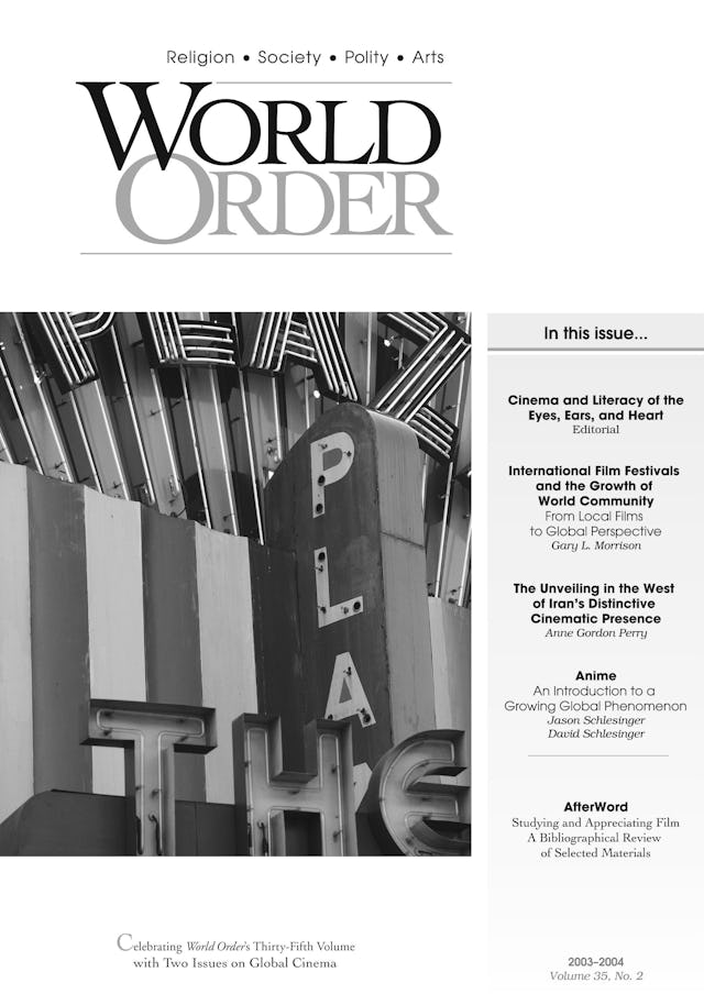 The cover of "World Order" Volume 35, Number 2.
