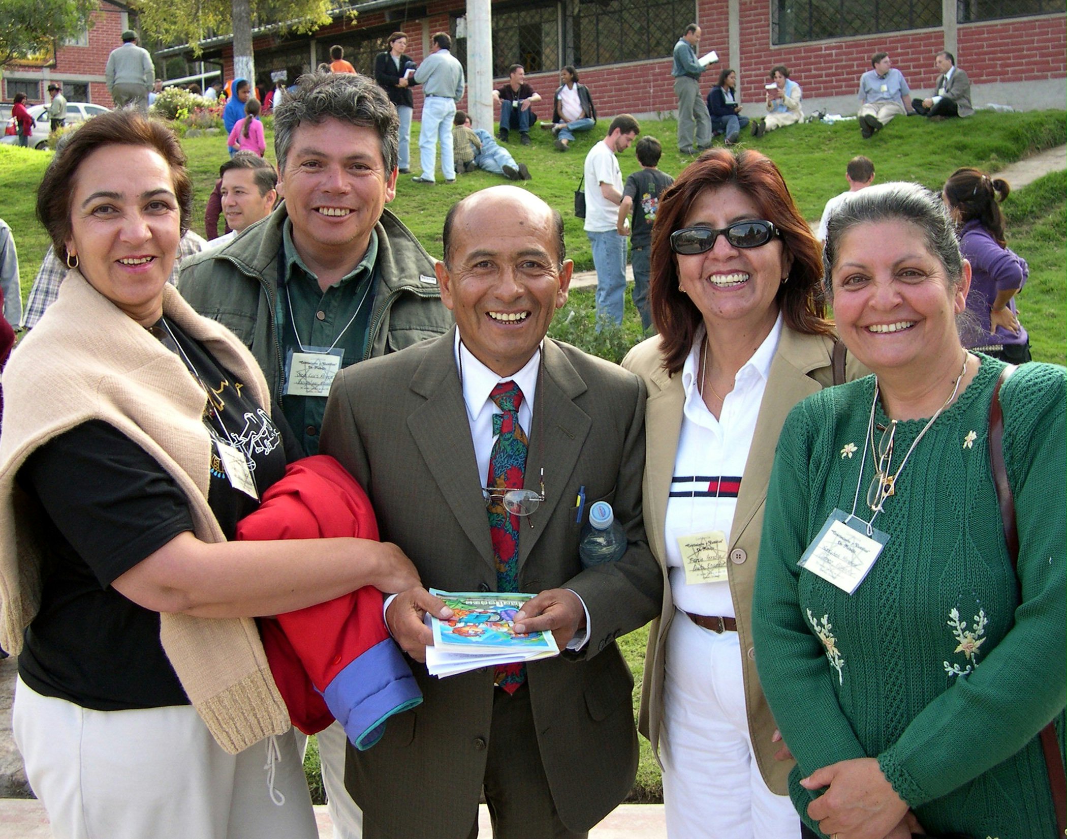 Participants from Quito and Cuenca at the "Growth and Victories" conference in Ecuador: (left to right) Shahnaz Reyes, Jose Luis Reyes, Walter Morocho, Marcia Heredia, Sadyhe Mondavi de Morocho.