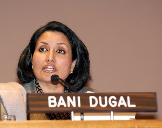 The Principal Representative of the Baha'i International Community to the United Nations, Bani Dugal, at the observance of International Women's Day at the United Nations on 4 March 2005.
