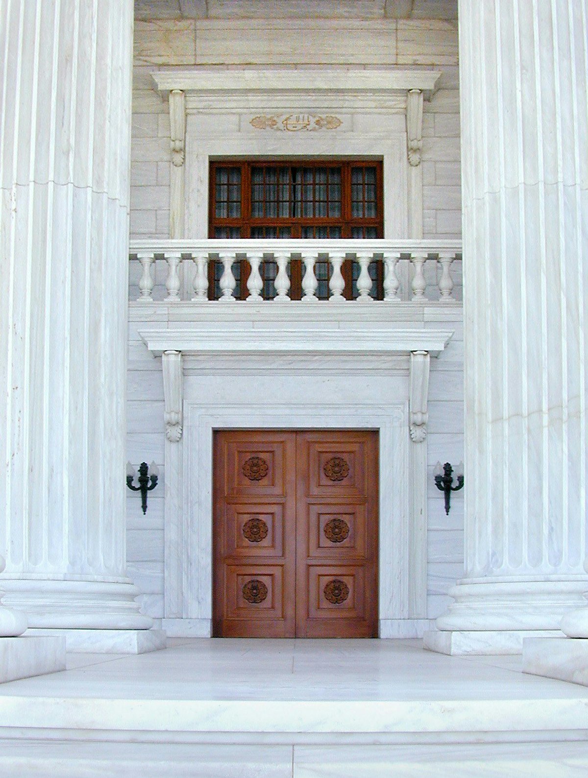 The entrance to the Seat of the Universal House of Justice, the home of the Baha'i Faith's international governing body.
