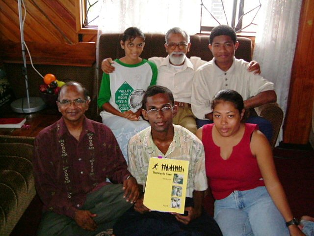 A Baha'i study circle in Fiji. (Front left to right) Ganesan Murthi, Jason Subhaydas, Rosi Viliame. (Rear left to right) Ms. Kuini, Satto Williams, Eroni Qalilawa.
