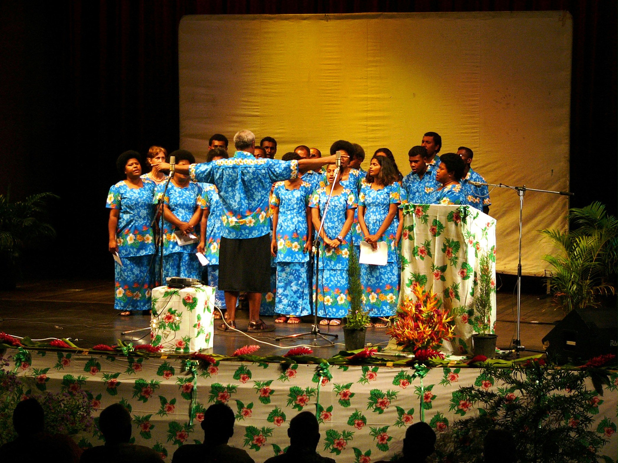 A Baha'i choir performing at the 80th anniversary celebrations of the Fijian Baha'i community.