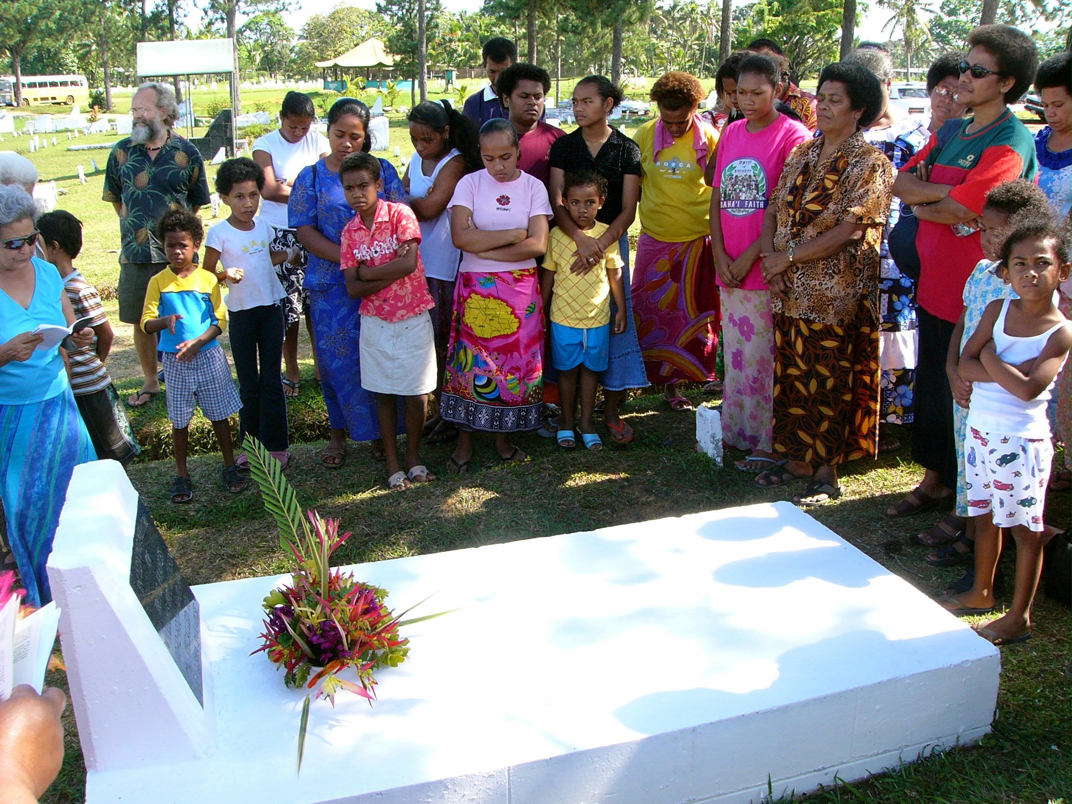 During the 80th anniversary celebrations of the Fijian Baha'i community Baha'is gathered at the resting place of Irene Williams (nee Jackson).