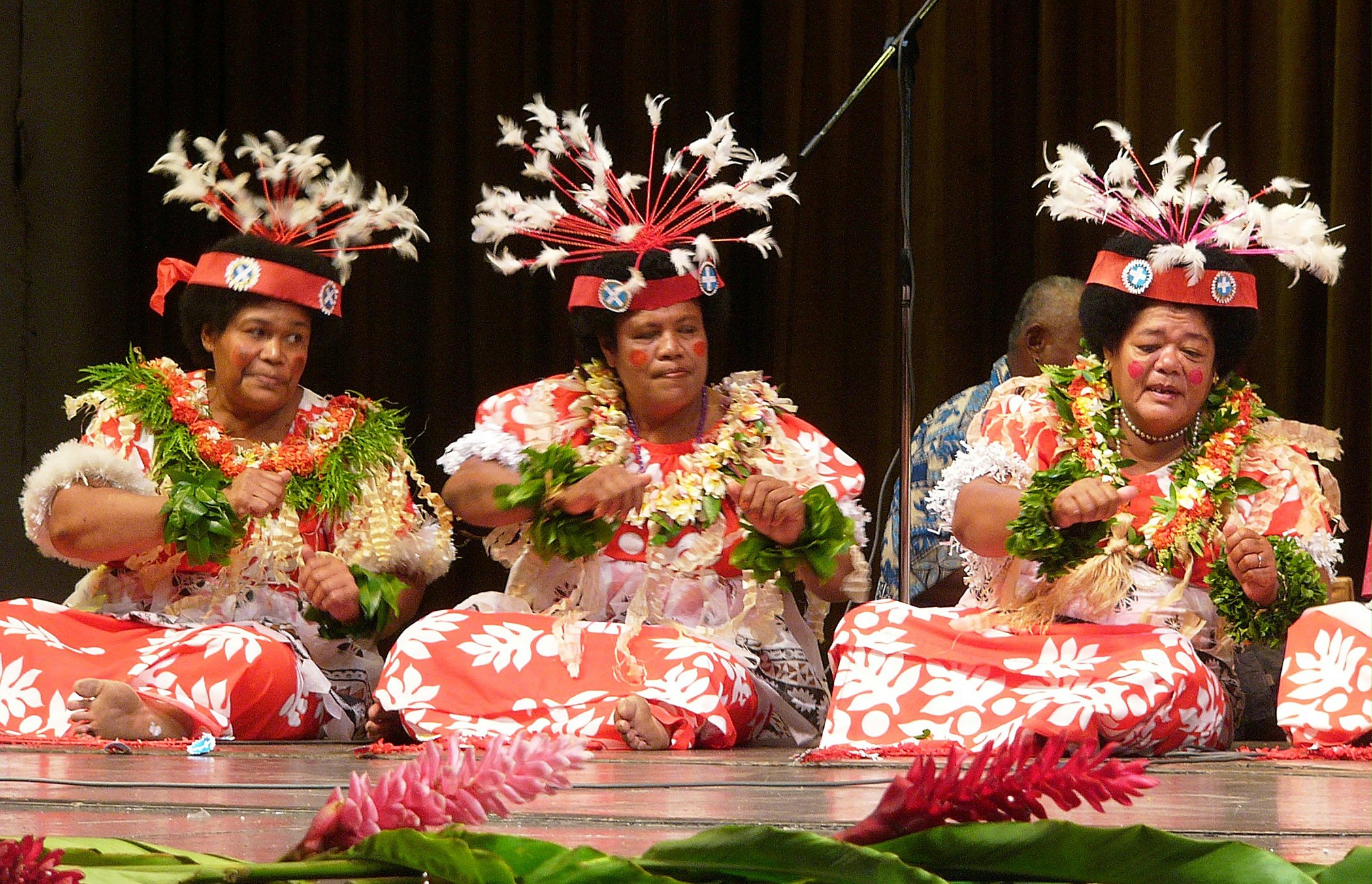 A traditional Meke (a dance) from Lau being performed at the Fijian Baha'i anniversary celebrations.