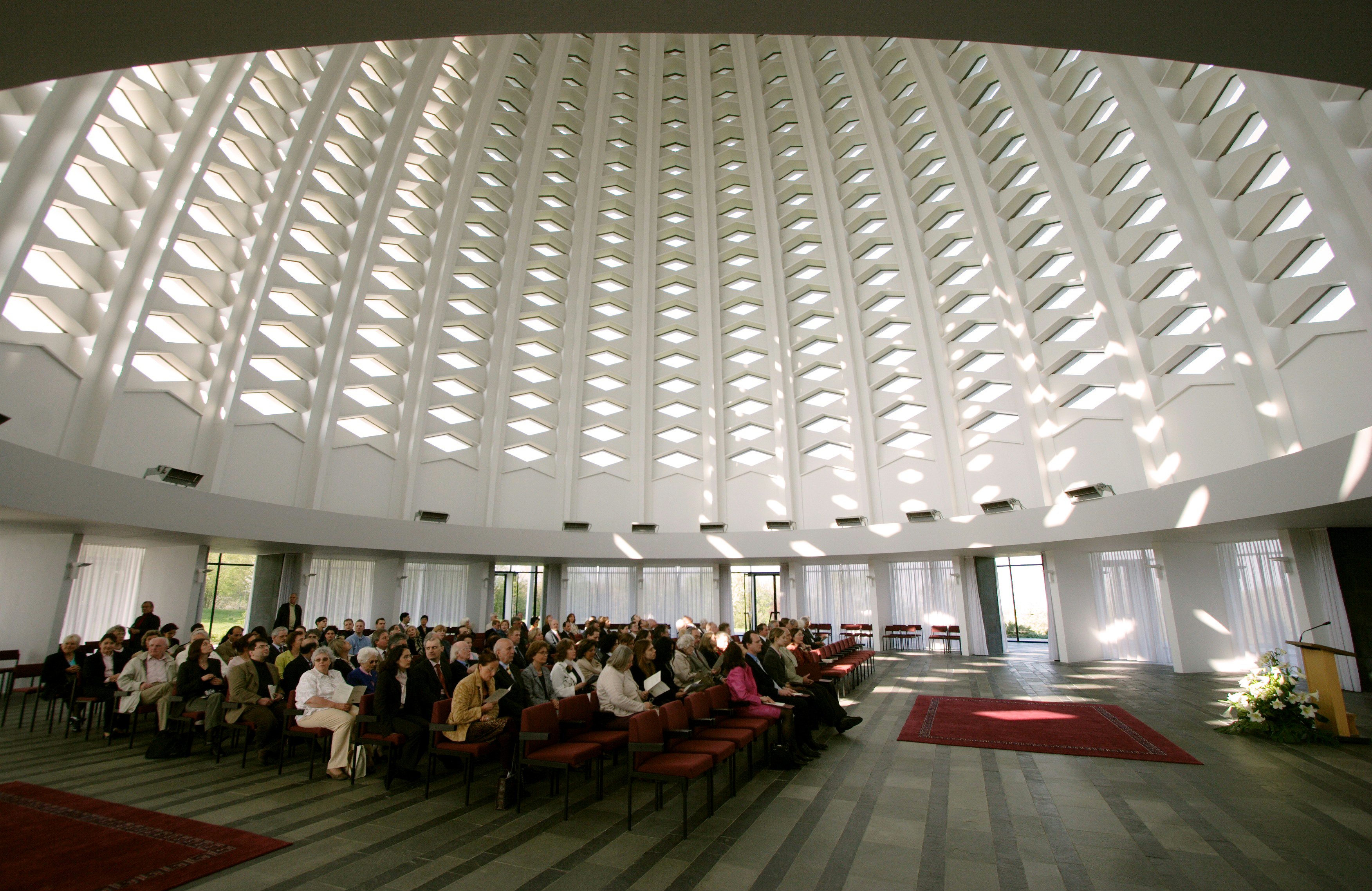 Inside the Baha'i House of Worship at Lanenhain during the centenary celebrations of the Baha'i community of Germany. Photo by Alexander Schramm.