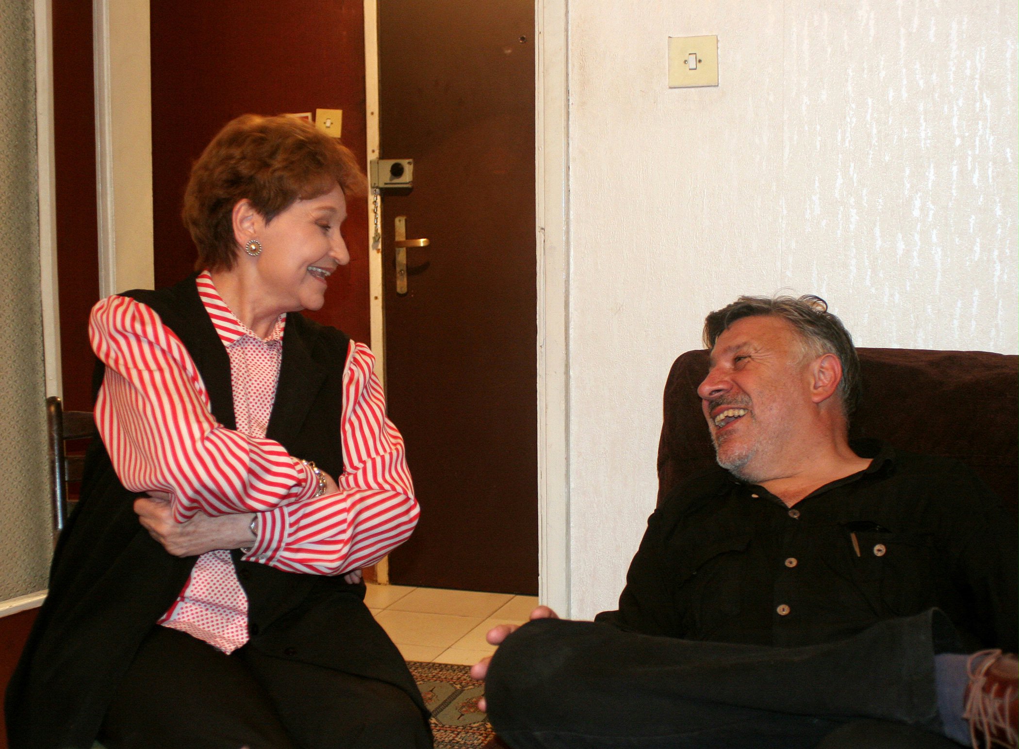 Study circle members Terry Madison (left) and Evgenie Kostourkov.
