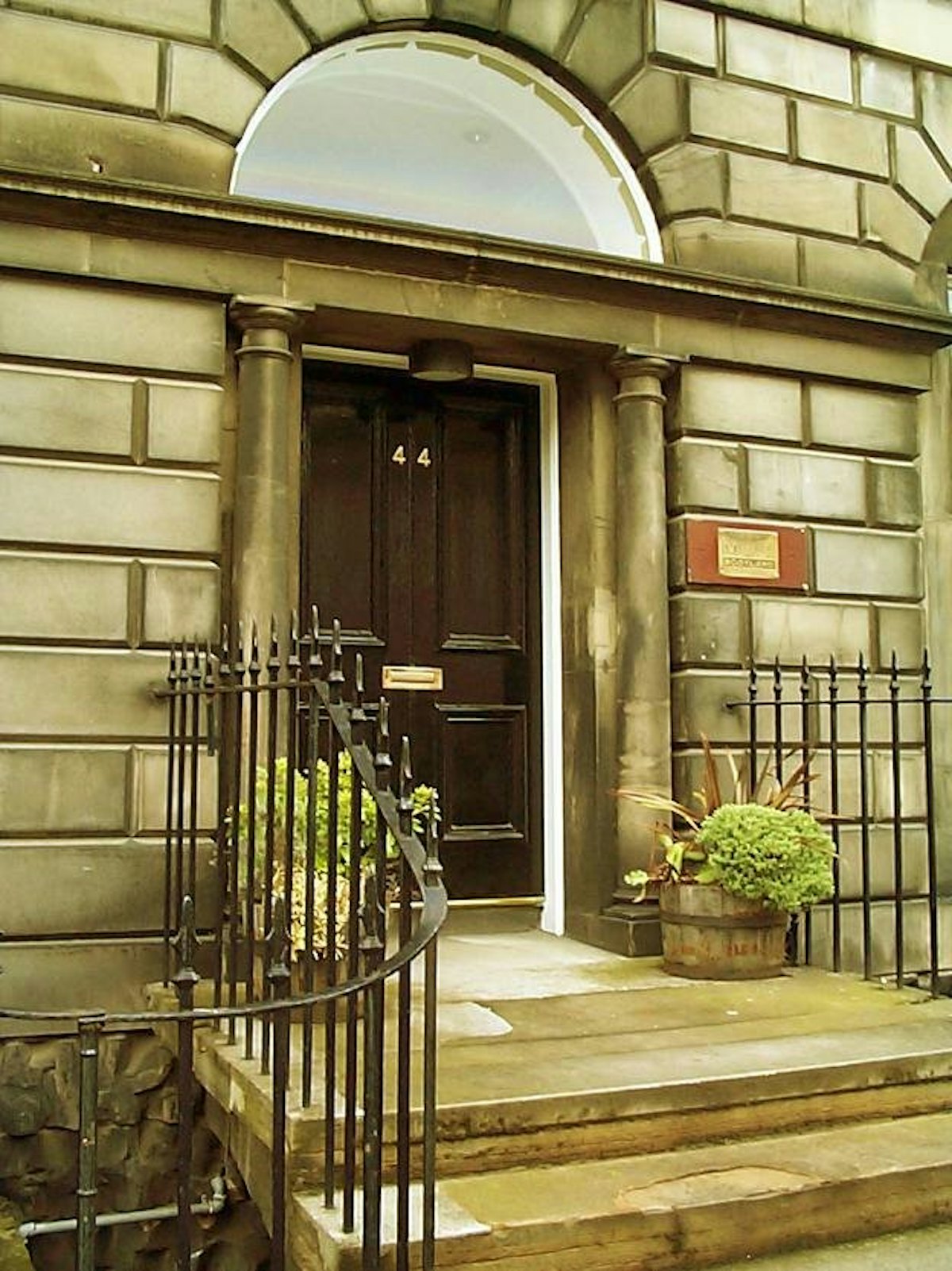 The entrance to the new Baha'i center in Edinburgh, Scotland.
