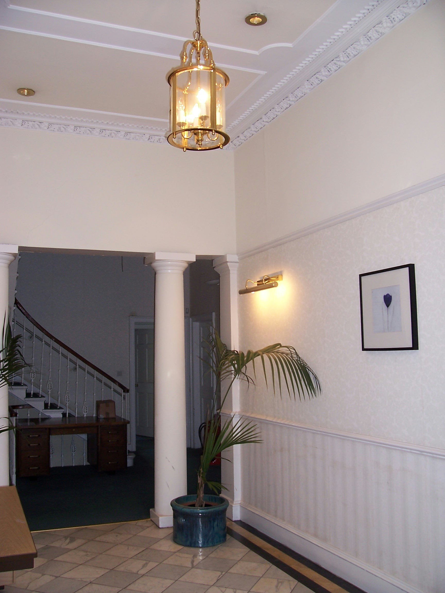 The entrance hall in the new Baha'i center in Edinburgh, Scotland.
