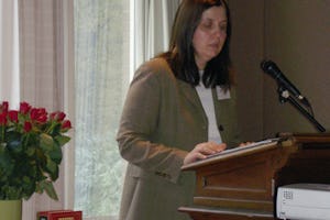 Dr. Nicola Towfigh at the European Baha'i Conference on Law.