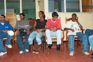 Members of the Future Club in Georgetown, at a Youth Can Move the World session on suicide prevention.