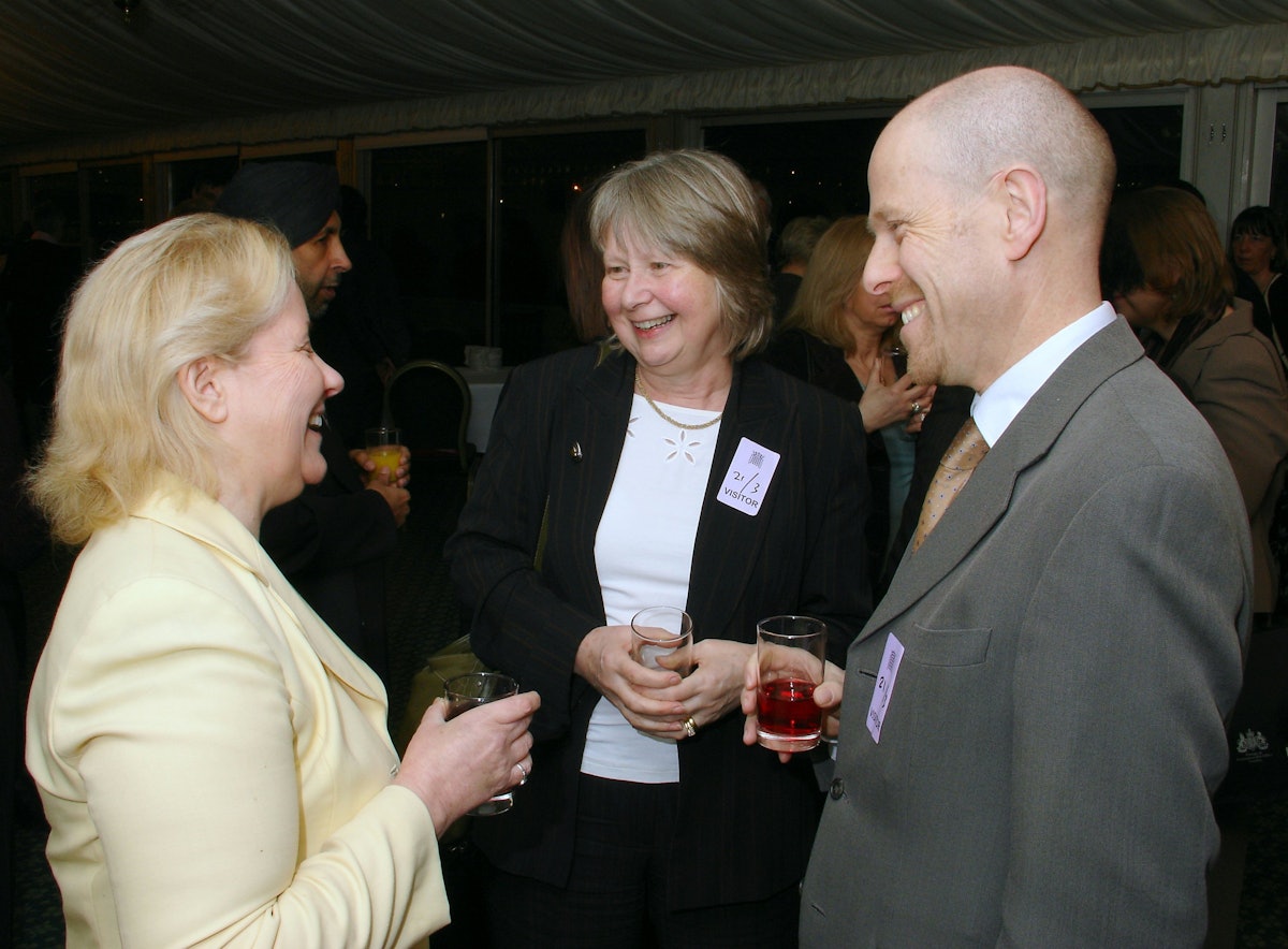 Left to right: Dr Wendi Momen of the Baha'i community; Eileen Fry, Director of the Multifaith Centre at Derby University; William Chapman, Prime Minister's Appointments Secretary at 10 Downing Street.