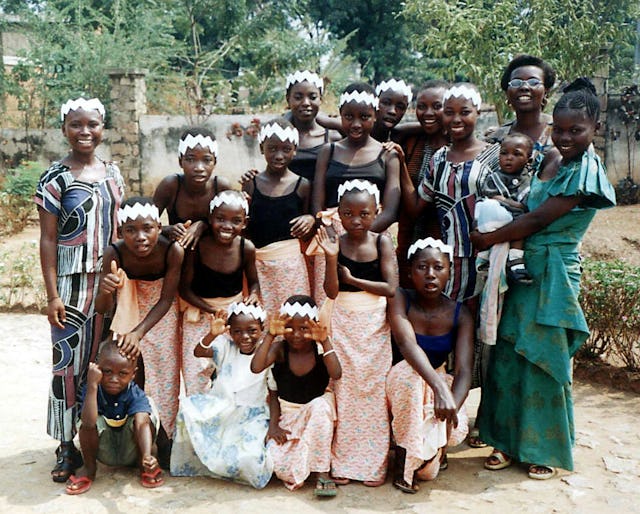 During the year 2004-2005, a number of Baha'i communities celebrated their 50th year in existence. A full report in the latest volume of The Baha'i World includes this photograph of a dance troupe that performed at the jubilee celebrations in Burundi in August 2004.