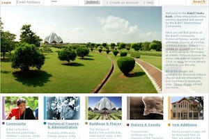Homepage of the newly launched Baha'i Media Bank