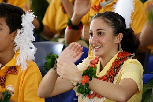 Students participating in the cultural performances.