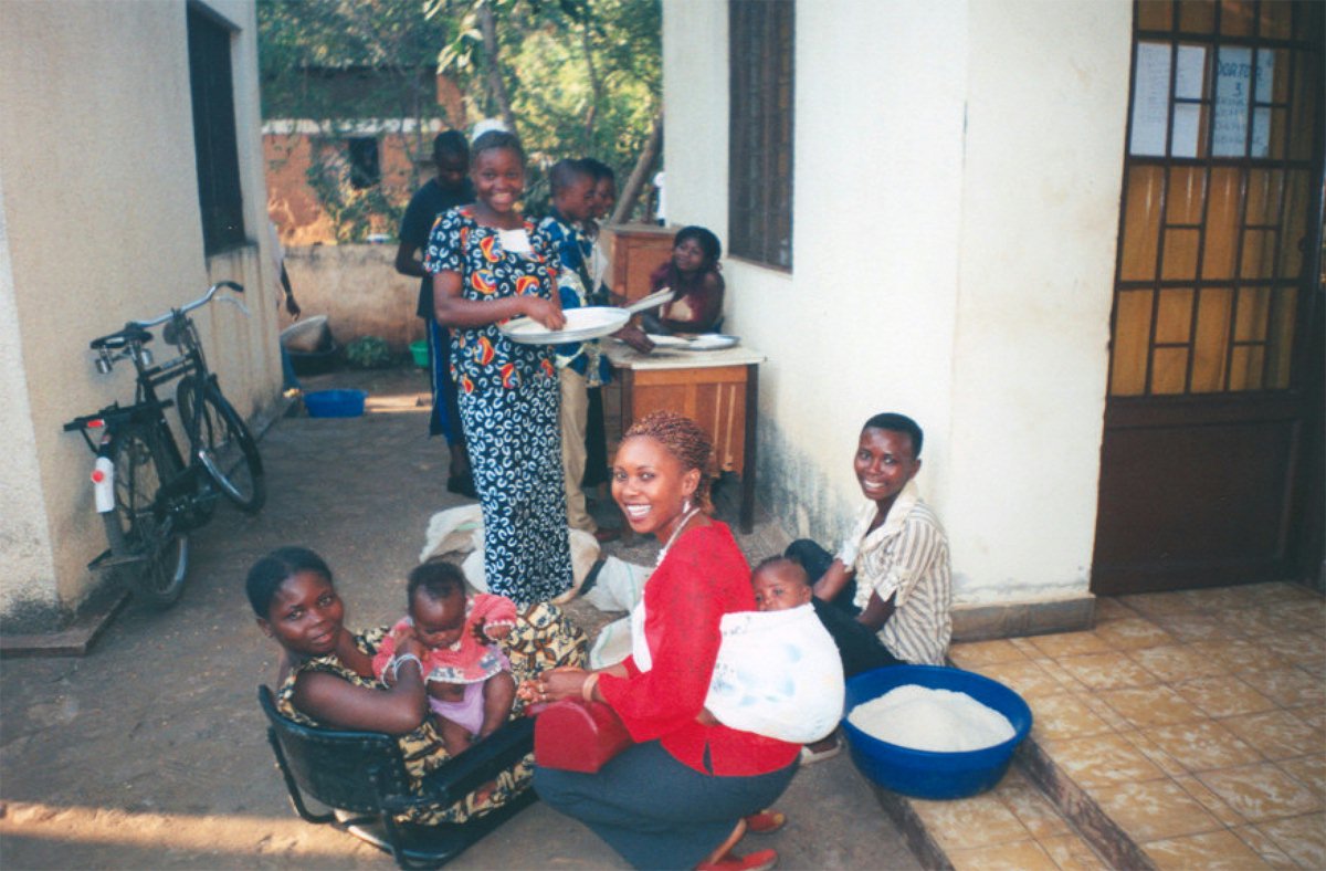 Youth at the conference take a break.