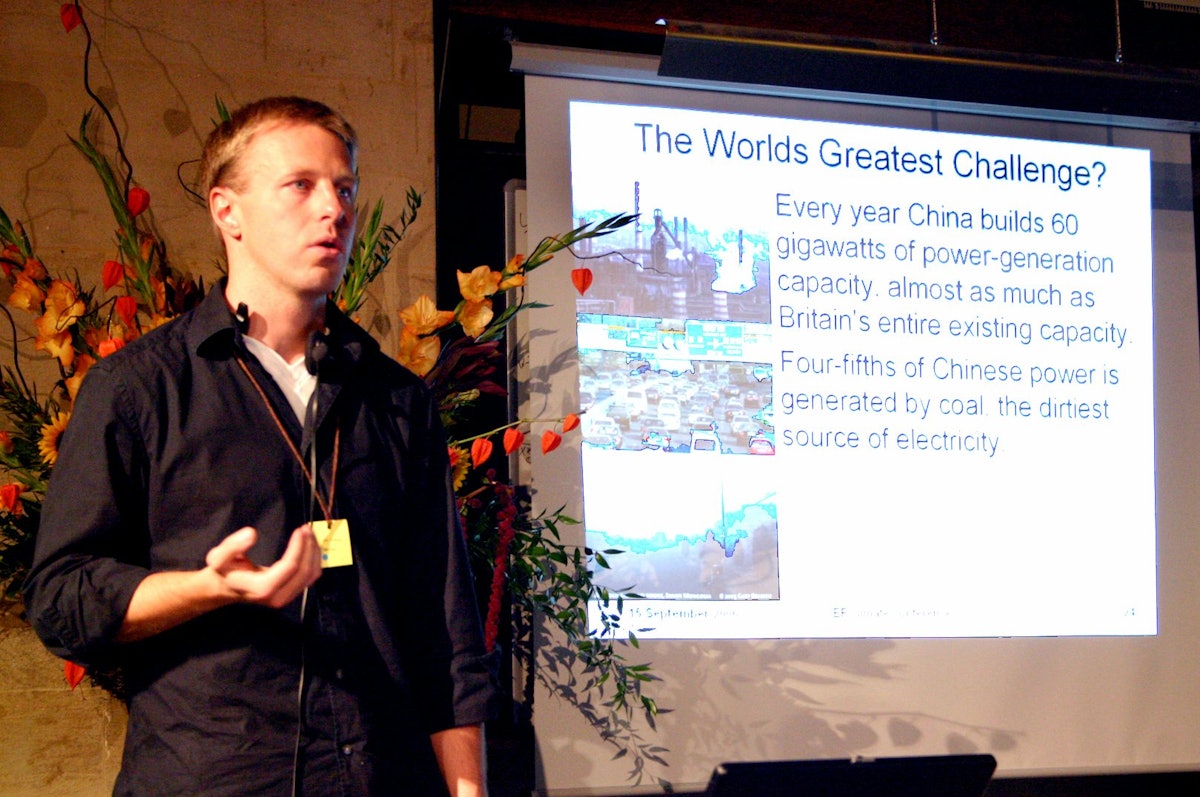 Lars Friberg, a research fellow at the University of Potsdam, discusses the impact of climate change on developing countries. (Photograph by Gemma Parsons)