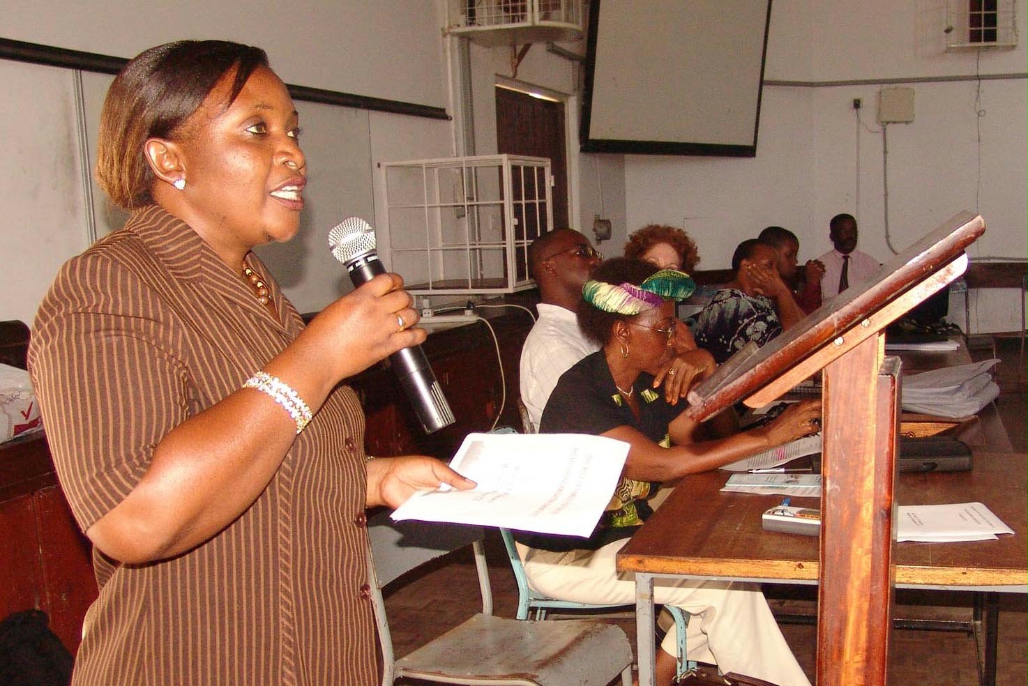 Hon. Stella M. Manyanya, member of Parliament, delivers her presentation on "The Role of the Family and Youth in Establishing Brighter Communities."
