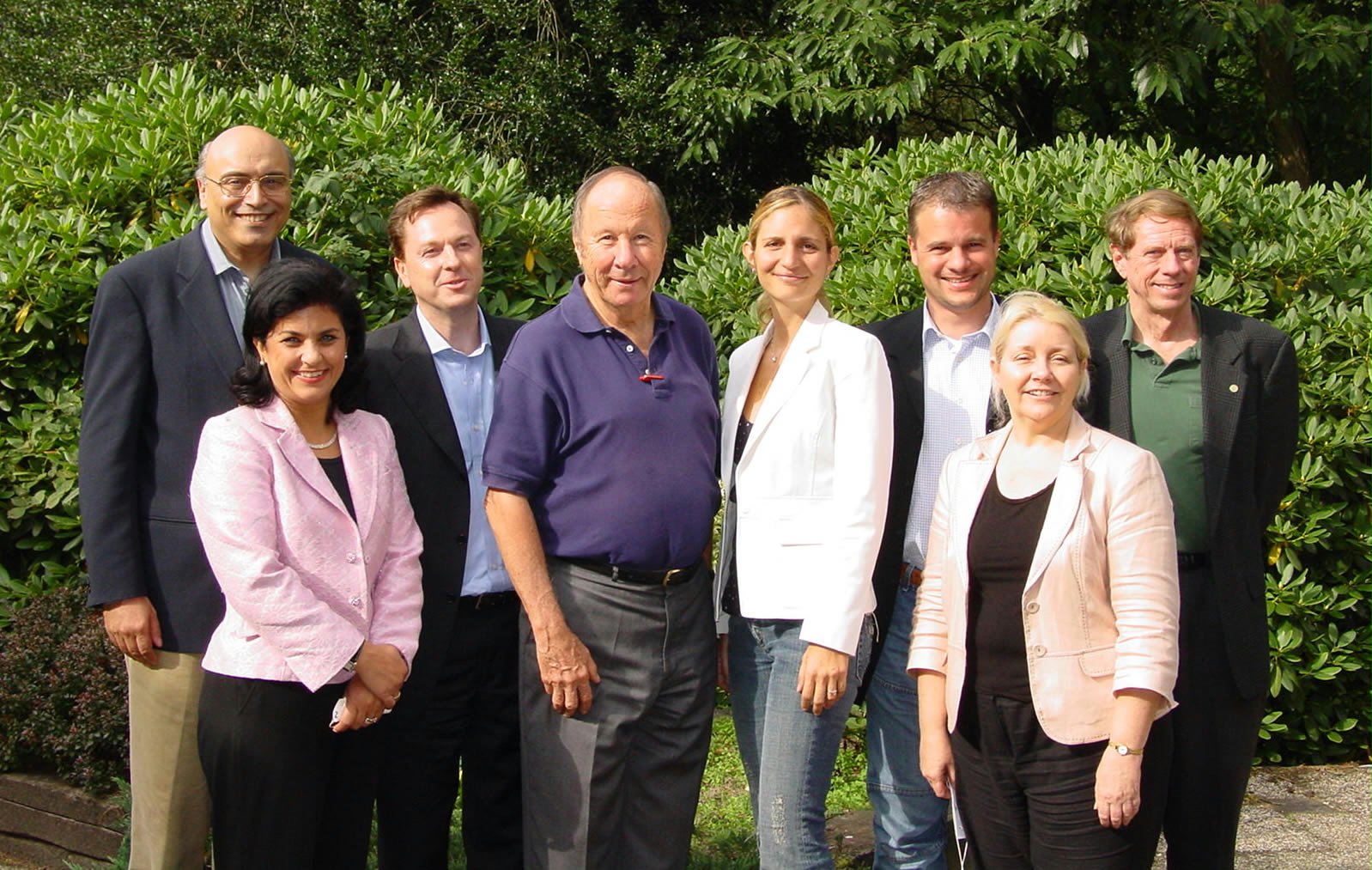 The board of EBBF, including nominated members, from left to right: Faramarz Ettehadieh, Zarin Buckingham, Daniel Truran, George Starcher, Elisa Mallis, Ruediger Fox, Wendi Momen, and Arthur Dahl. Beppe Robiati is not in the photograph.