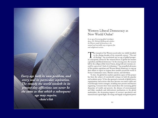 This year's "Baha'i World" includes photos and quotes at the beginning of each chapter.