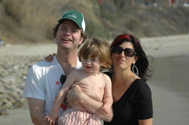 Rainn Wilson with wife, Holiday Reinhorn, and their son, Walter.