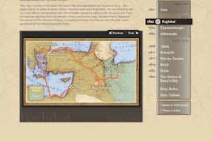Pages that introduce the various sections of the Web site include maps to orient the reader.