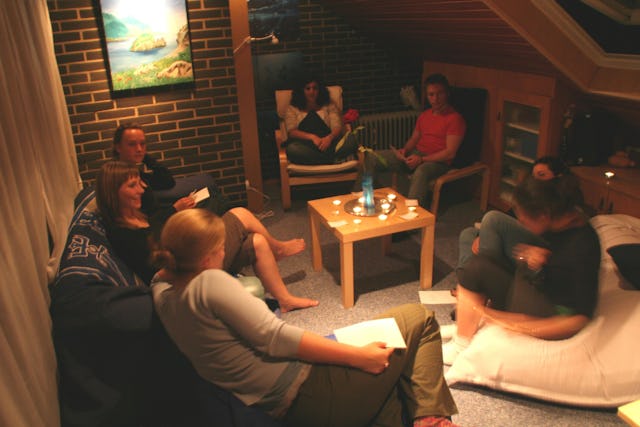 The gatherings start with prayers, followed by conversation and reflection. Good food is also an attraction, the hosts say.