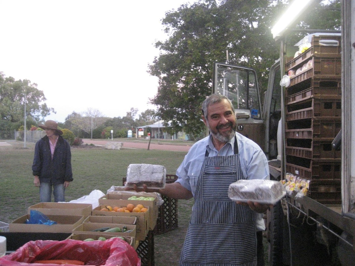 Fariborz Rameshfar likes mixing with the people as he stands by his truck, selling fruits and vegetables in small settlements and towns and on big ranches in the Australian outback.