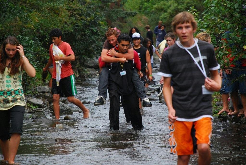 Young people at the New Zealand Baha'i Youth Conference in Christchurch took advantage of nice weather for a Naw Ruz outing.