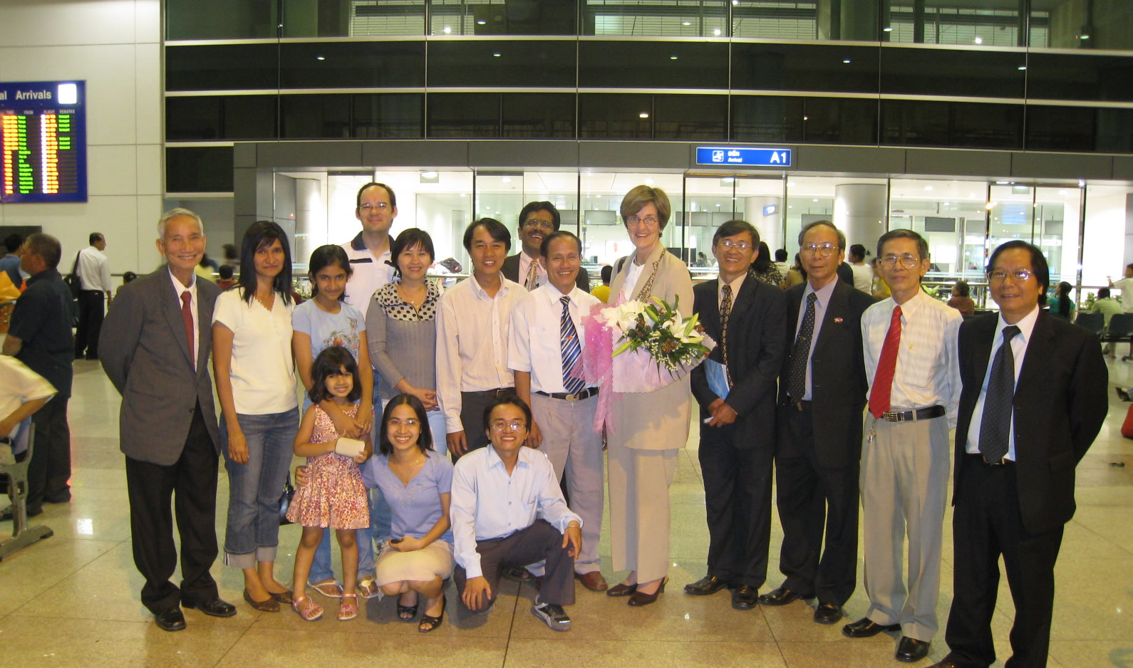 A large committee was at the airport to greet the emissary of the Universal House of Justice, Mrs. Joan Lincoln, and later to bid her good-bye after the historic convention and election.