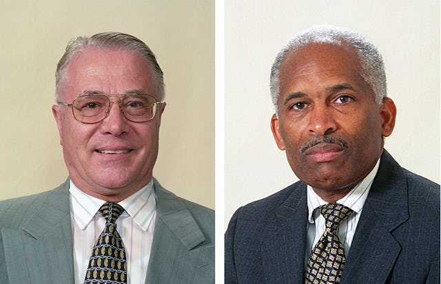 Mr. Hartmut Grossmann, left, and Mr. Glenford E. Mitchell.