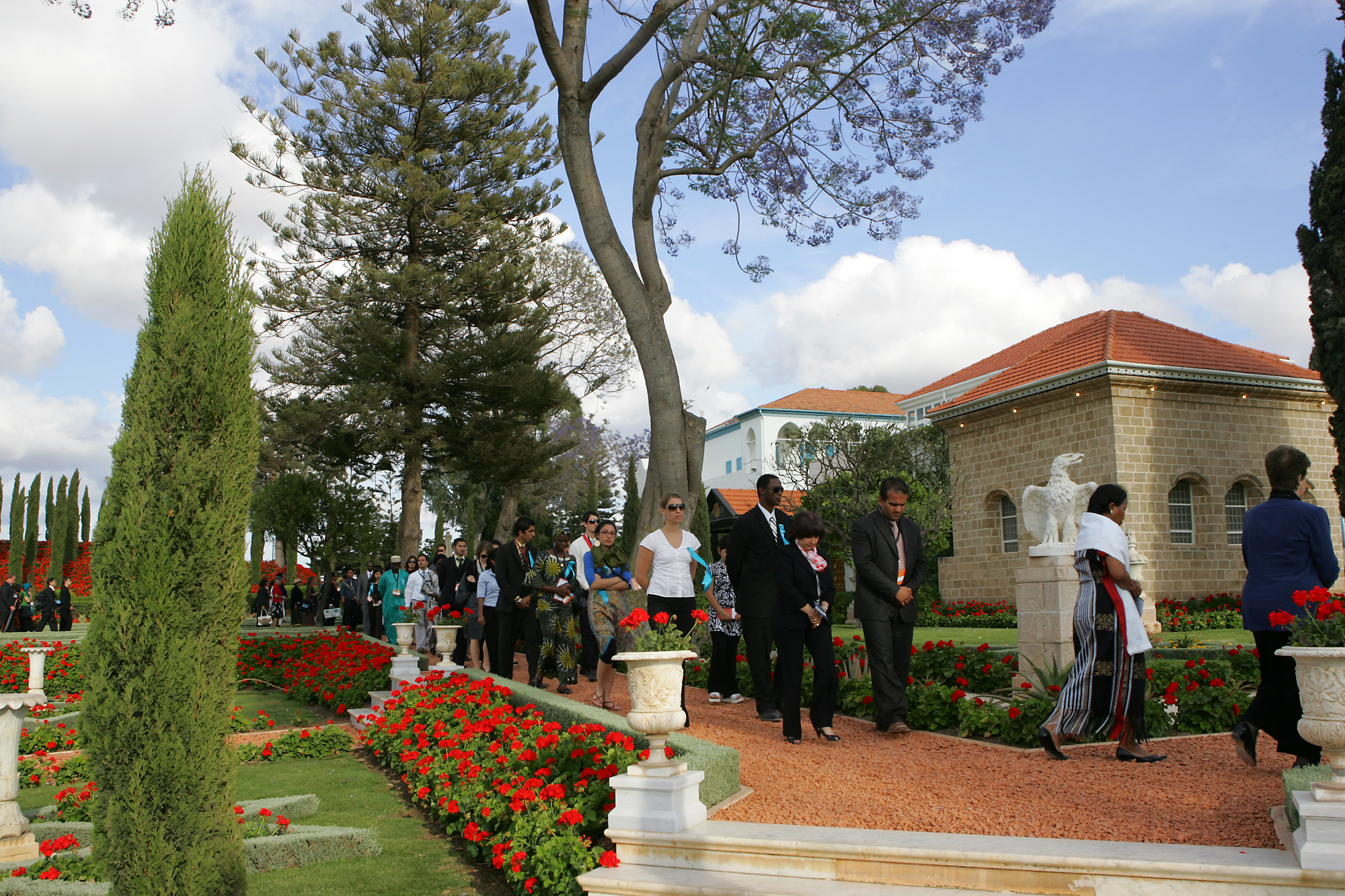 Baha'is walked silently in prayer and devotion as they circumambulated the Shrine of Baha'u'llah.