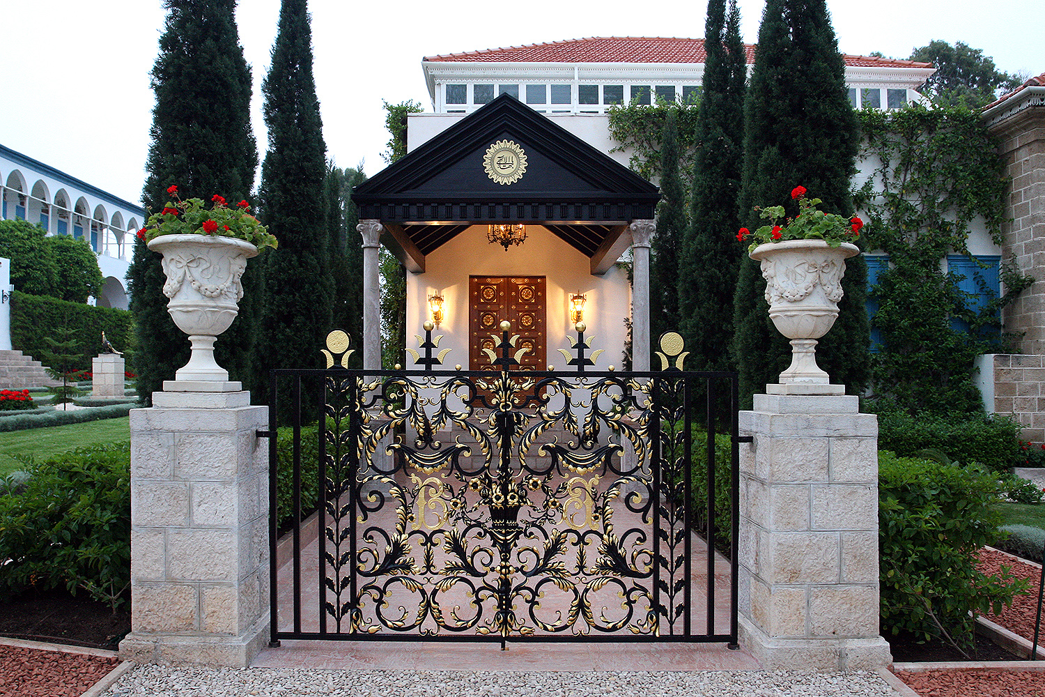 The Shrine of Baha’u’llah, the resting place of the founder of the Baha’i Faith, is the holiest spot on earth for His followers. It is near Acre, Israel.