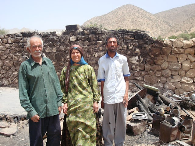 The Mousavi family of Fars province narrowly escaped injury when an arsonist poured gasoline and caused an explosion and fire that destroyed a hut near where the family was sleeping outside their home.