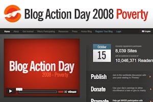 Blog Action Day home page on the Web.