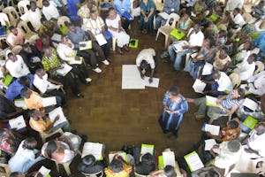 Baha'i regional conferences were held last weekend in Accra and Baku, the capitals of Ghana and Azerbaijan respectively. This photo is of a workshop session in Accra.