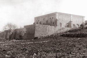 The Shrine of the Bab on Mount Carmel as it appeared in 1909, the year His remains were laid to their final rest. (Photo copyright Baha'i World Centre)
