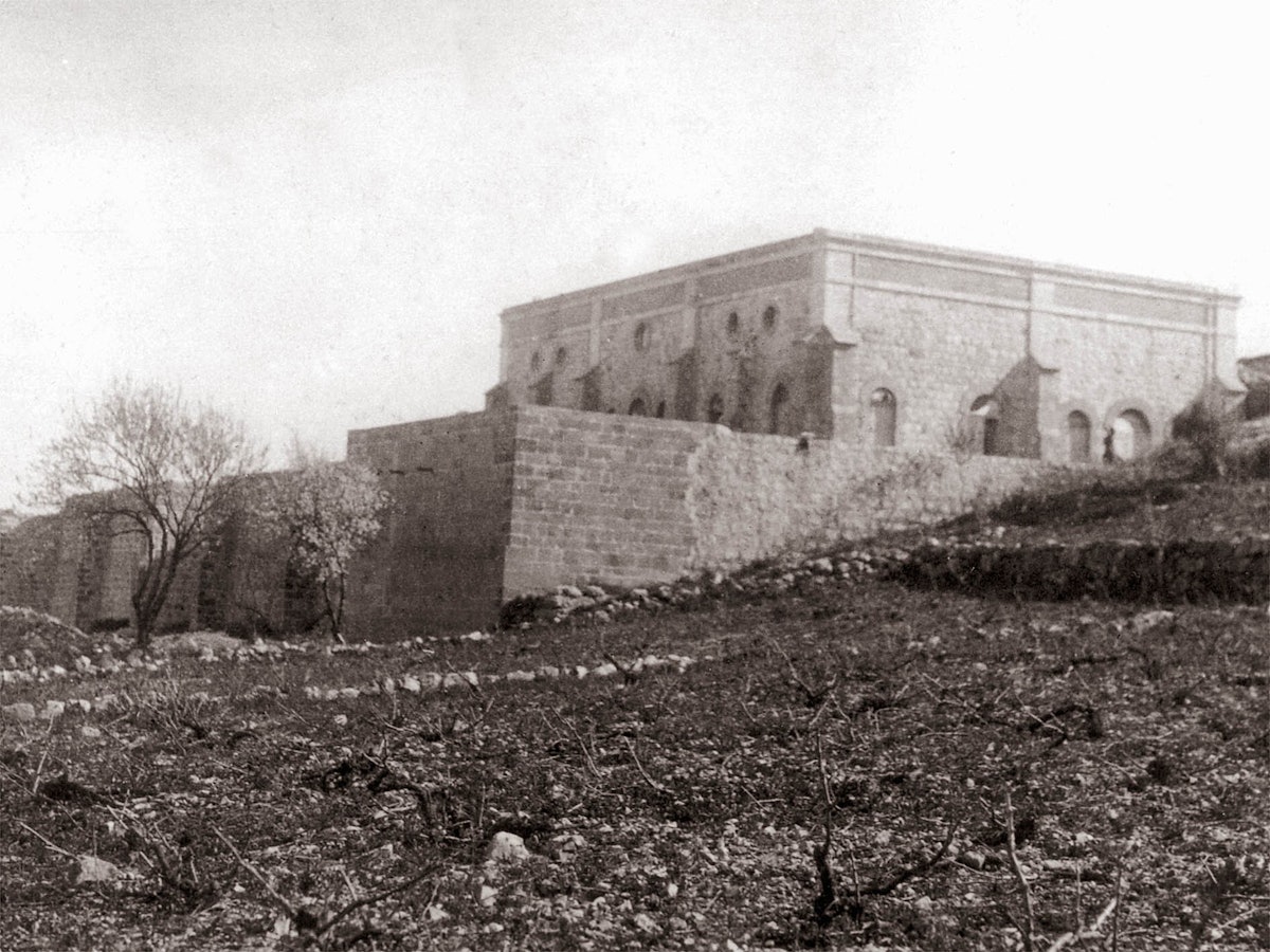 The Shrine of the Bab on Mount Carmel as it appeared in 1909, the year His remains were laid to their final rest. (Photo copyright Baha'i World Centre)