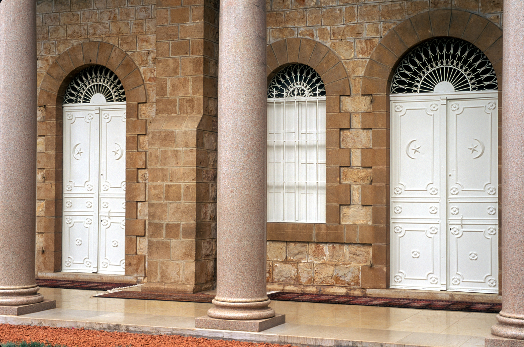 The original walls of the Shrine of the Bab as they appear today. The shrine, on Mount Carmel, is a well-known landmark in Haifa. (Photo copyright Baha'i World Centre)